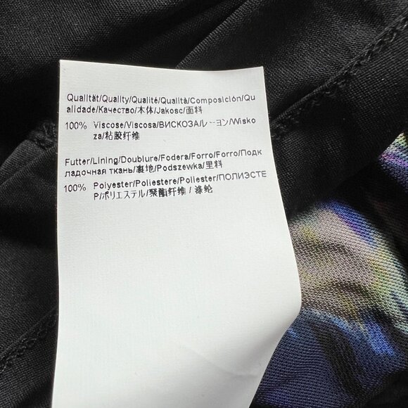 Boss Hugo Boss Size L Blue Black Abstract Print 3/4 Sleeve Ruched Sheath Dress - Picture 5 of 15